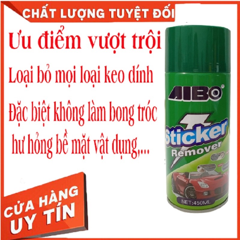 Bình xịt tẩy vết bẩn, keo dán, nhựa đường AIBO chính hãng