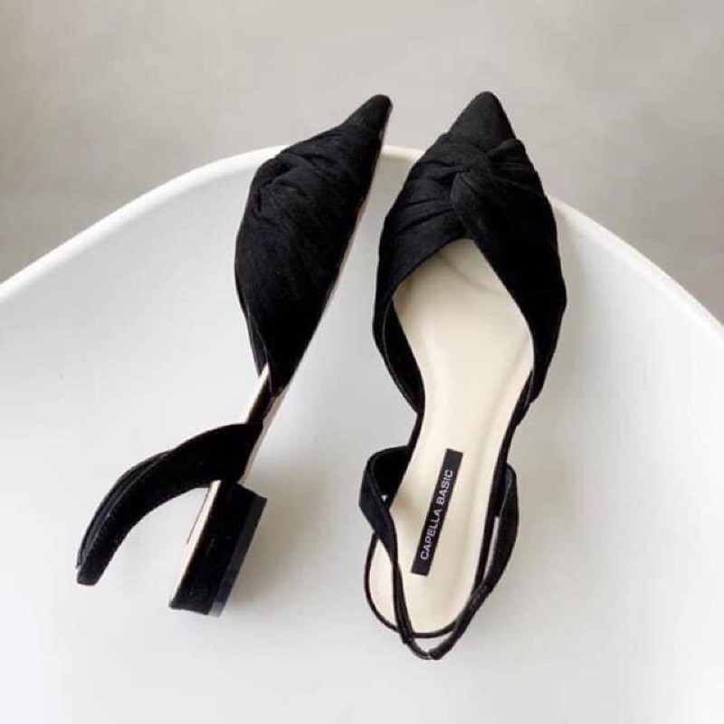 Giày sục nhung mũi nhọn nơ xoắn siêu đẹp | BigBuy360 - bigbuy360.vn