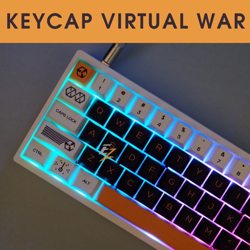 Set Keycap Thick Pbt Cherry Virtual War 141 nút cho bàn phím cơ