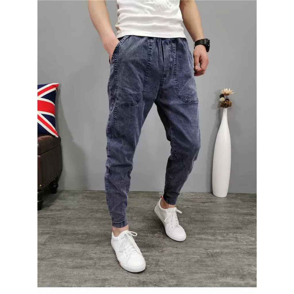 Quần Jean Nam Hàn Quốc -  Quần Bò Nam Jogger - Vải Mềm Mịn Không Ra Màu - Kiểu Dáng Thể Thao | BigBuy360 - bigbuy360.vn