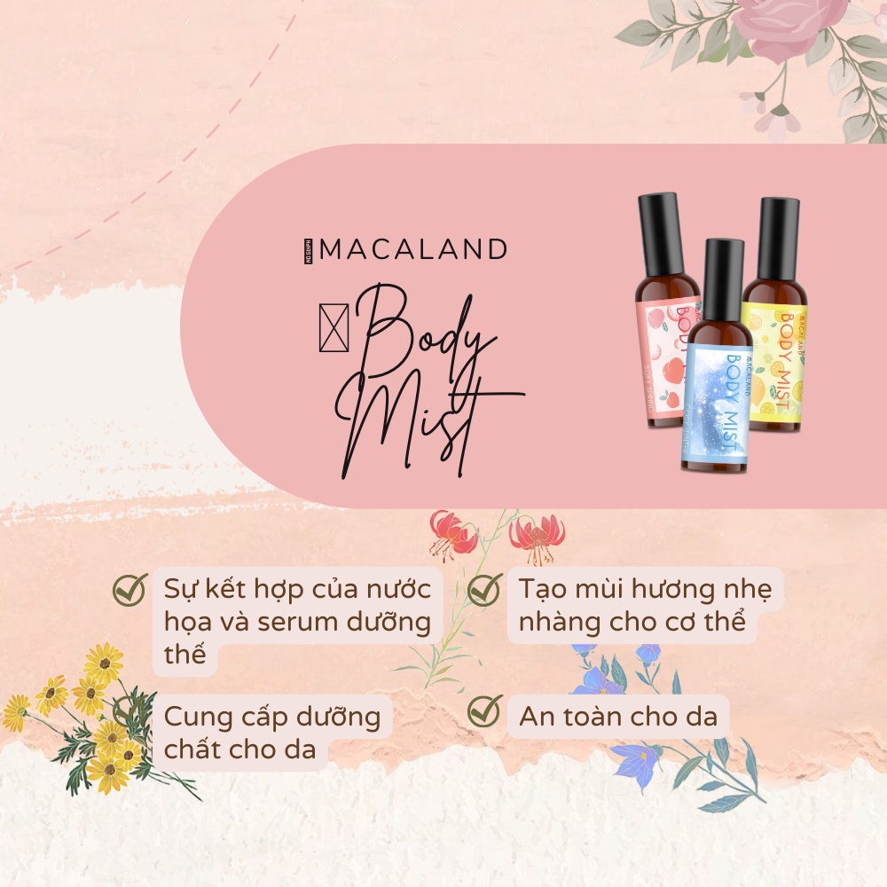 Body Mist hương Fleechazo Macaland hương thơm nước hoa quyến rũ cho các cuộc hẹn hò