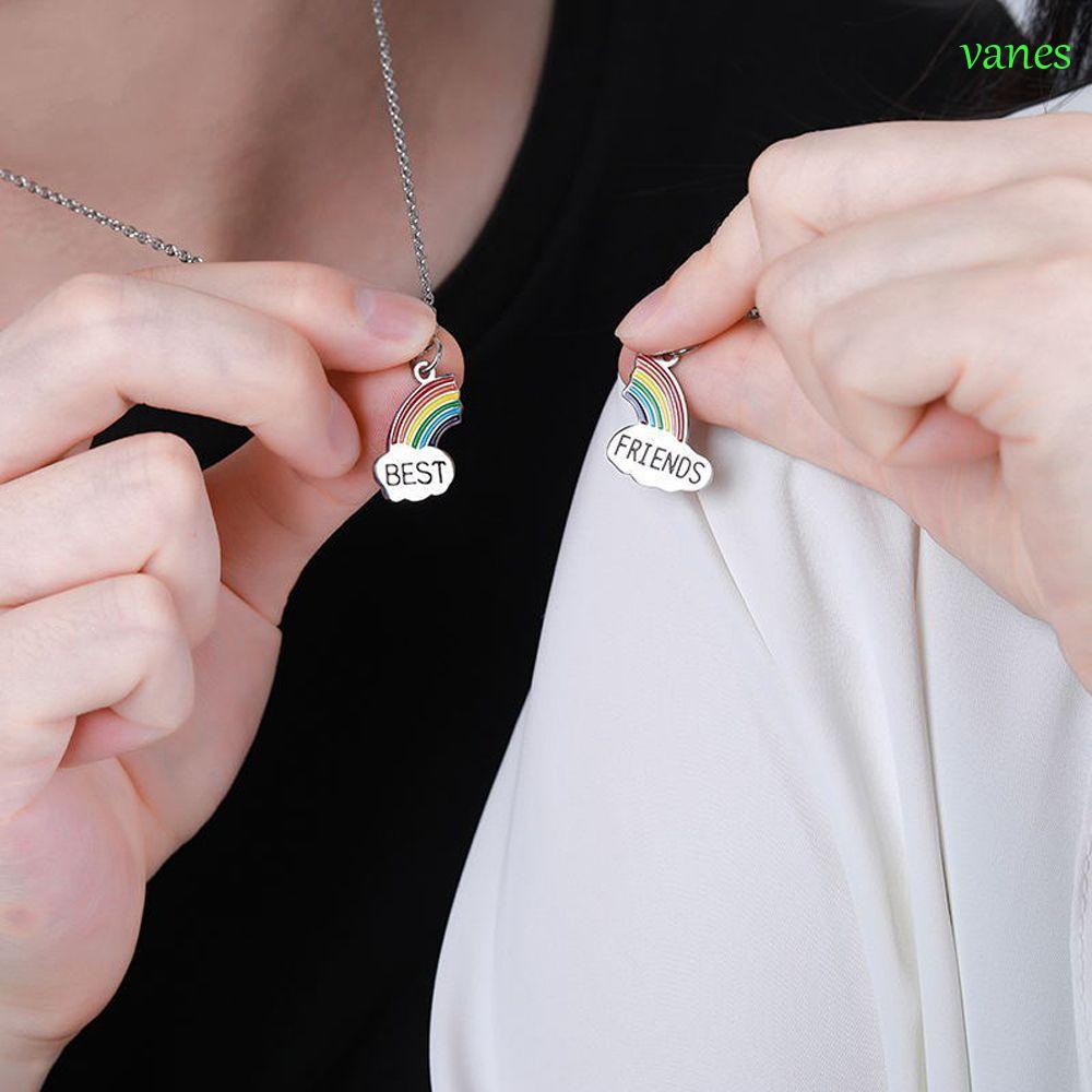 Dây chuyền mặt chữ Best Friend màu cầu vồng dễ thương sáng tạo kỷ niệm tình bạn cho đôi bạn thân