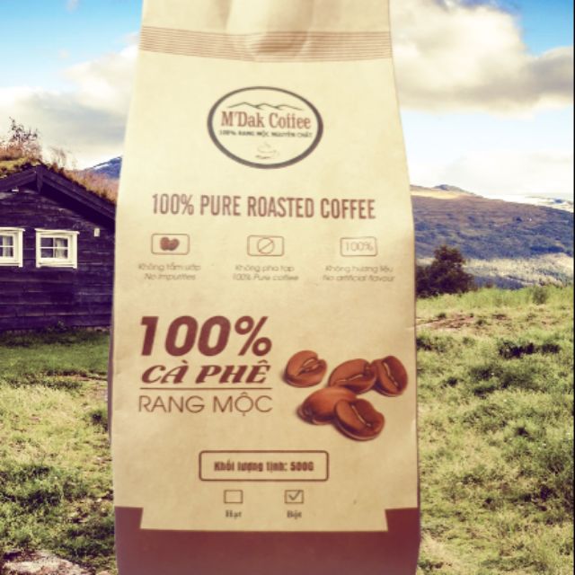500gr Cafe mộc nguyên chất cao cấp Dak R'Lấp