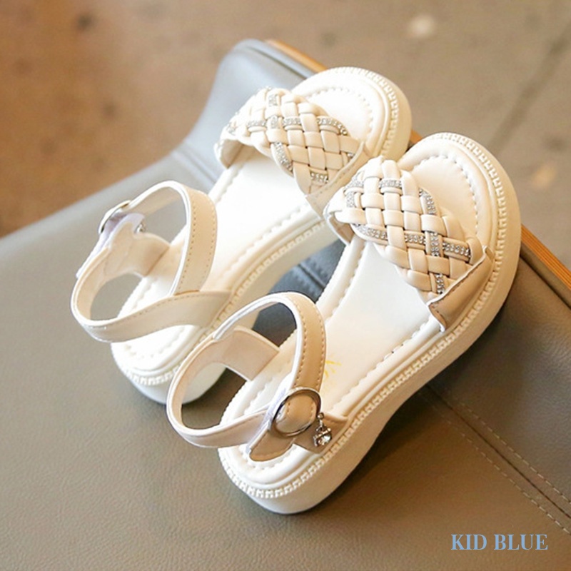 Giày Sandal Đế Mềm Đính Đá Thiết Kế Đơn Giản Phong Cách Phương Tây Thời Trang Mùa Hè Dành Cho Bé Gái