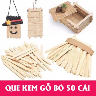 Que Kem Gỗ/Vật liệu handmade Bó 50 Cái 11.5cm