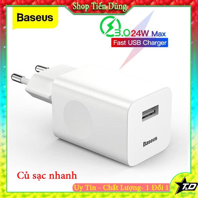 cốc sạc nhanh Baseus chân cắm USB dòng 24W