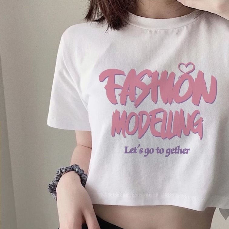 Áo Thun Crop Top Cotton Tay Ngắn Thời Trang Mùa Hè 2022 Thiết Kế Mới Cho Nữ