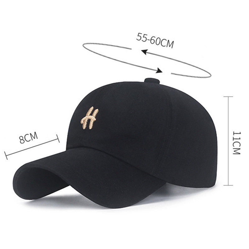 Mũ Lưỡi Trai Thêu Chữ H Có Thể Điều Chỉnh Kích Thước Thời Trang Cho Nữ
