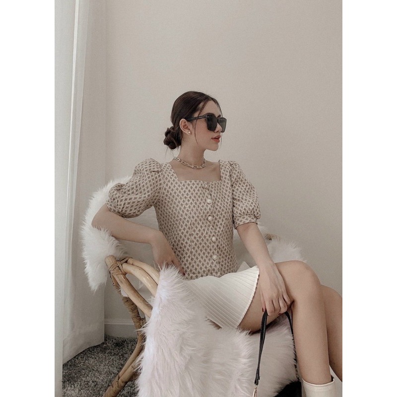 Áo Cổ Vuông Tay Phồng sang chảnh  XB