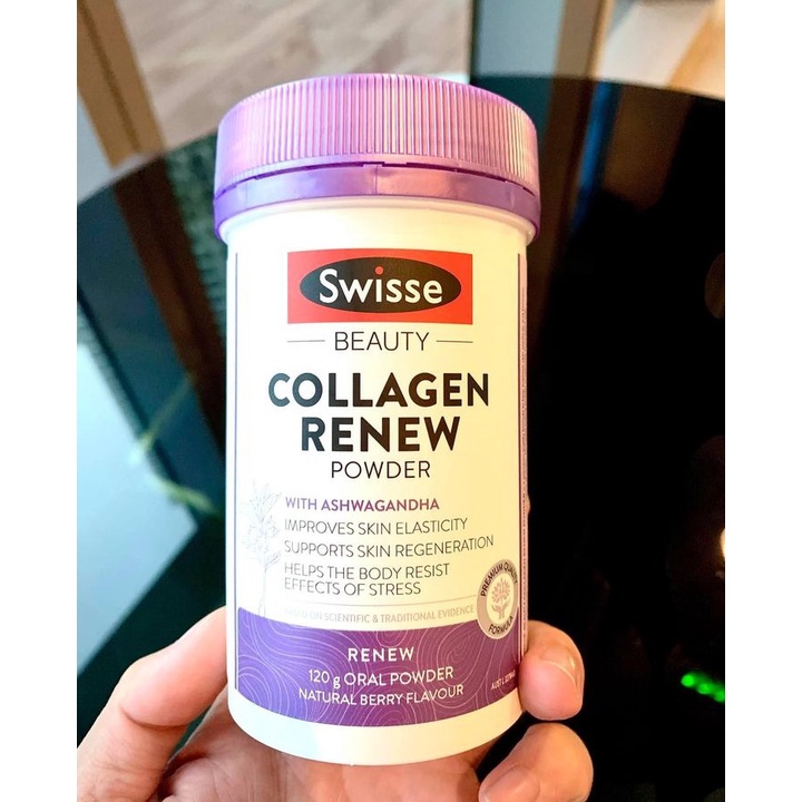 Bột uống bổ sung collagen, đẹp da, căng bóng da - Swisse Beauty Collagen Renew Powder 120g