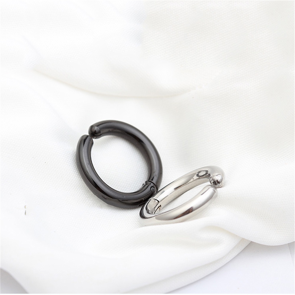 Khuyên Tai Tròn Dạng Kẹp Bằng Thép Không Gỉ Phong Cách Punk Đơn Giản Thời Trang Cho Nam Nữ