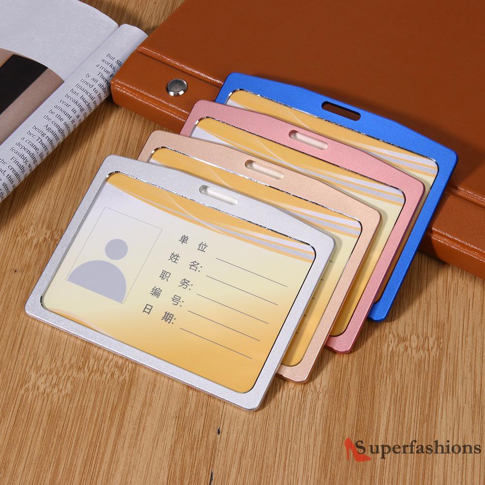 【Hot Sale】Aluminum Alloy Business Work Card ID Badge Holder Name Tag Card Holders