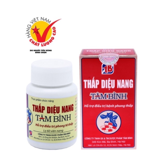 CHÍNH HÃNG - VIÊN UỐNG THẤP DIỆU NANG TÂM BÌNH - CHỮA TRỊ PHONG TÊ THẤP, THOÁT VỊ ĐĨA ĐỆM