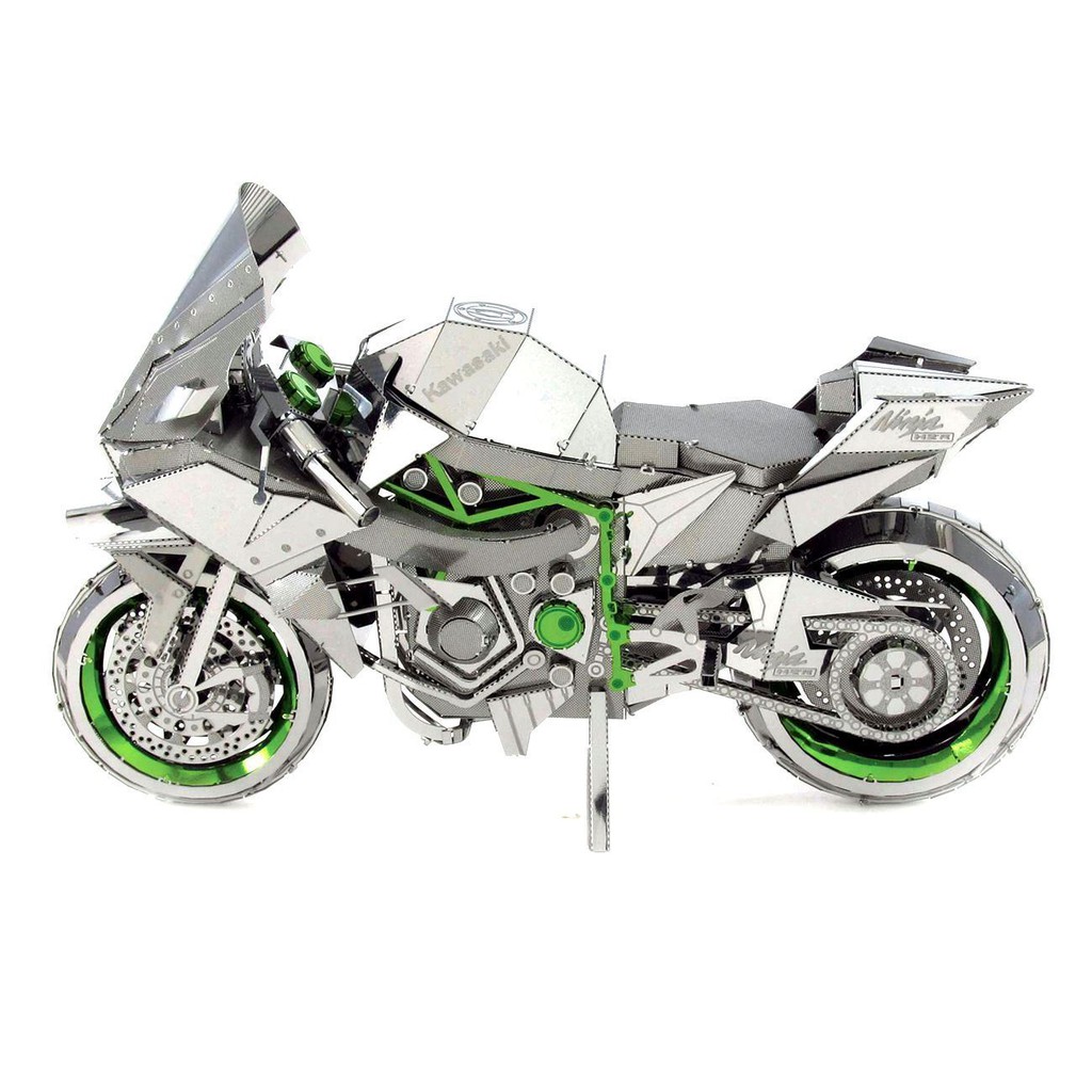 Mô hình lắp ghép 3d kim loại xe mô tô kawasaki-ninja-h2r