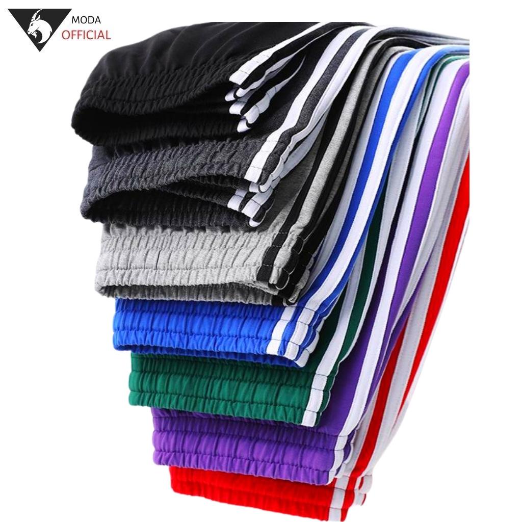 Combo 5 quần nam 3 sọc thun MODA -quần short đùi nam vãi lụa thoáng mát màu đa dạng giao ngẫu nhiên