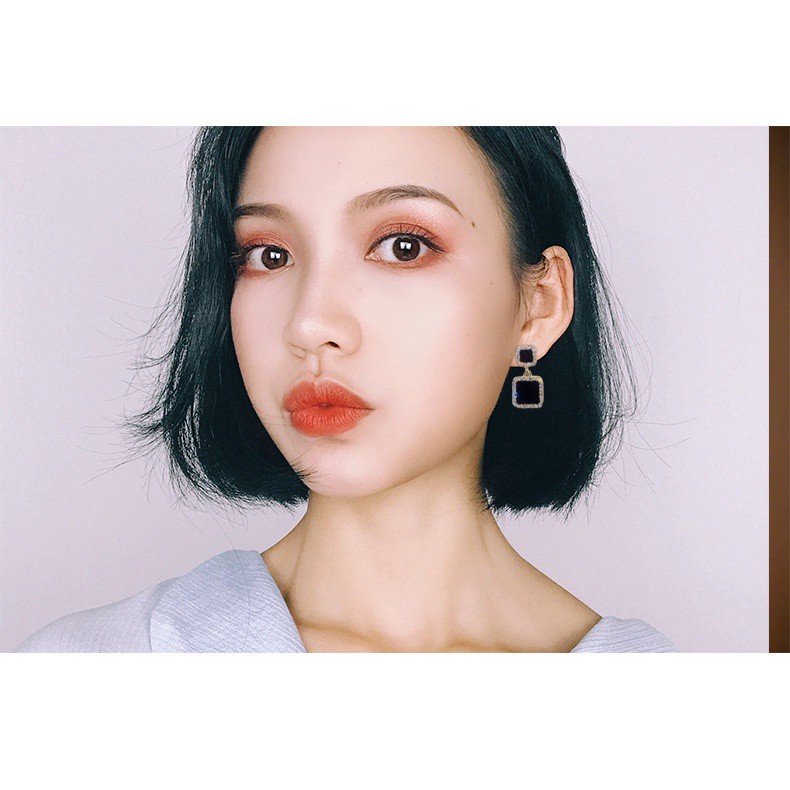 Khuyên Tai Nữ SOLANO Bông Tai Hàn Quốc Thời Trang Hình Vuông Kép Cho Nữ Cá Tính FA-001276