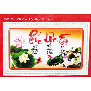 Tranh thêu chữ thập phúc lộc thọ 222673
