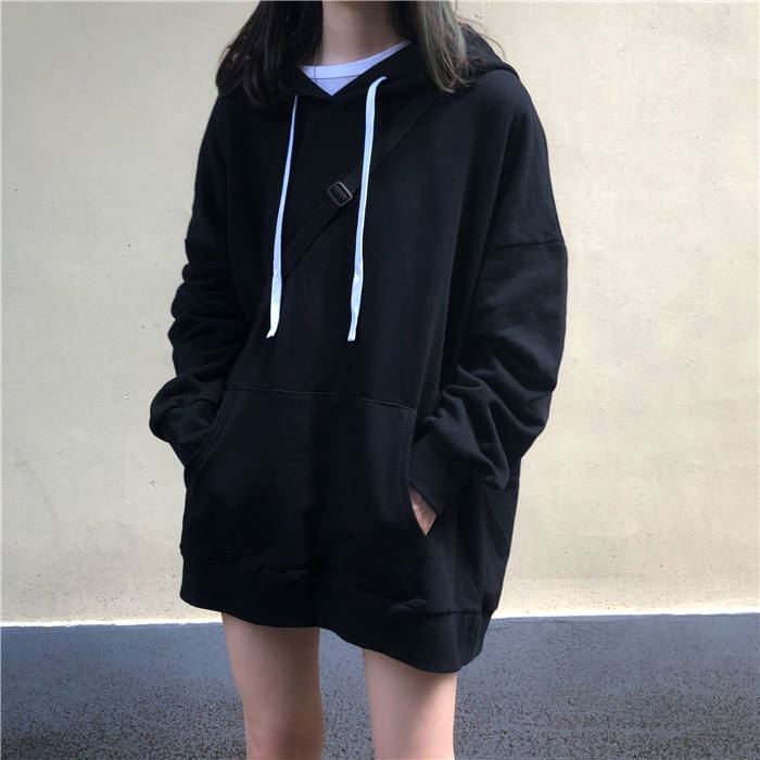 Áo khoác Hoodie tay dài màu trơn phong cách Hàn Quốc Cao Cấp | BigBuy360 - bigbuy360.vn
