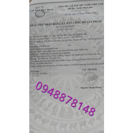 Royal hàu biển .Bổ thận tráng dương ,tăng cường sinh lực,giúp giảm đau lưng mỏi gối...