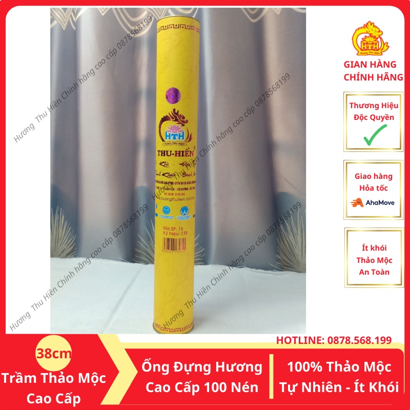 Hương Ống Thu Hiền, Hương Ống Trầm Thảo Mộc Cao Cấp, 100 Nén Lộc Trắng 38Cm