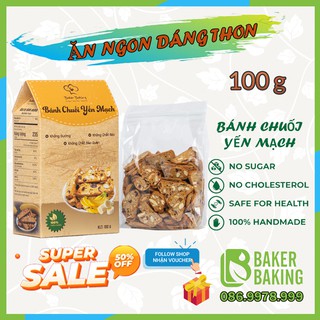 Bánh Biscotti ❤️ĂN NGON DÁNG THON❤Bánh ăn kiêng giảm cân chuối yến mạch không đường, bữa sáng siêu tiện lợi hộp:100g