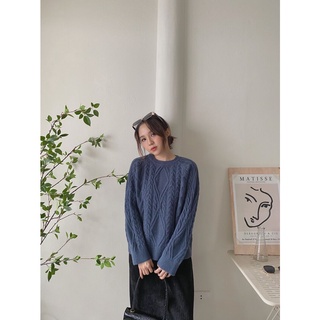 Áo len trám cổ tròn a-6975