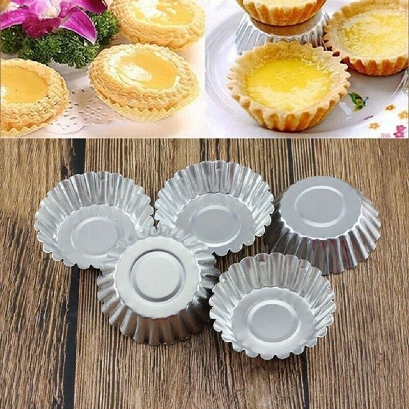 Set 10 Khuôn Nhôm Làm Bánh Tart Trứng Tiện Dụng