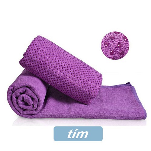 Khăn Trải Thảm Tập Yoga  Hạt Silicone  Cao Cấp Siêu Thấm Hút Gấp 3 Lần  Chống Trơn Tuyệt Đối -( Tặng Túi Lưới)