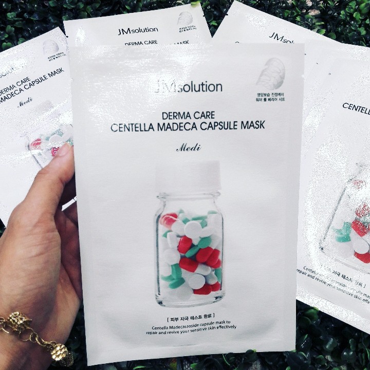 Combo 5 Mặt Nạ JMSolution Derma Care Centalla Repair Capsule Mask Phục Hồi Dành Cho Da Hư Tổn 30ml x5