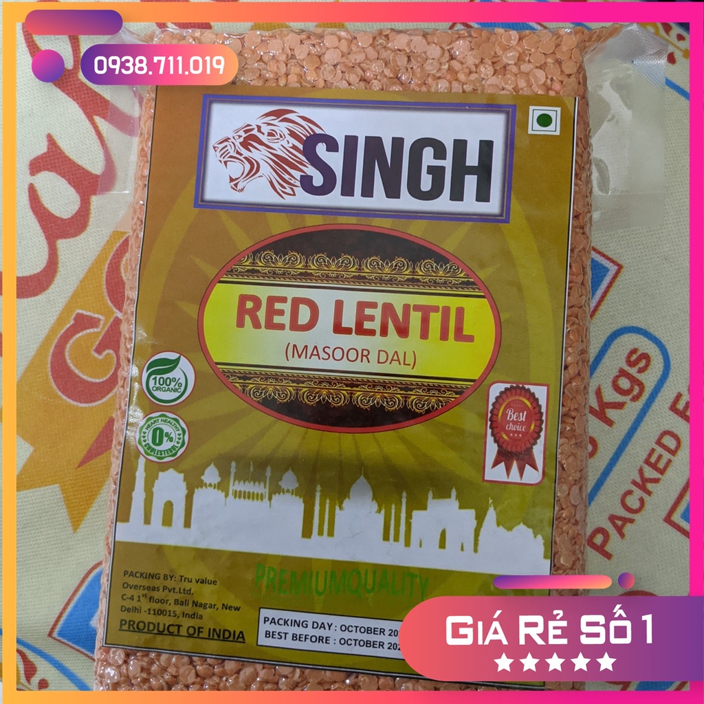Đậu Lăng Đỏ Ấn Độ Red Lentil  1kg
