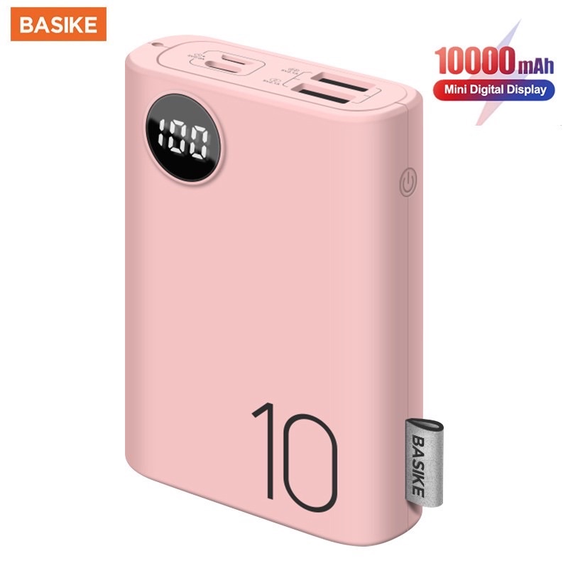 Sạc Dự Phòng Basike Màu Macaron 10000mAh Có Màn Hình LEd Hiển Thị BSK-PF23