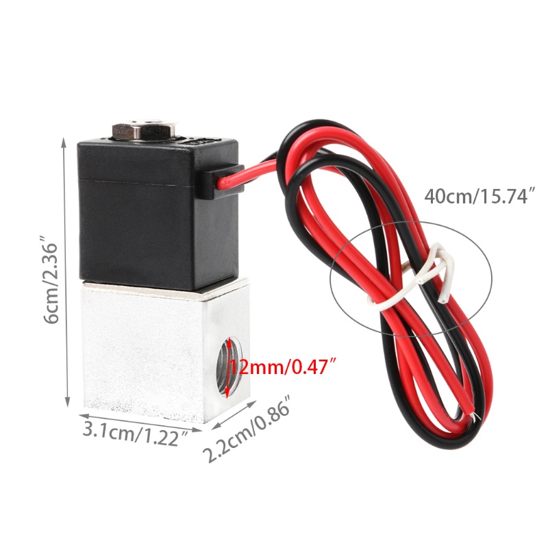 Van Điện Từ 2 Chiều 1 / 4 &quot;Bằng Nhôm Chuyên Dụng Cho DC 12V