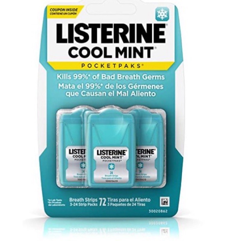 SET Xịt/Miếng ngậm thơm miệng Listerine Mỹ