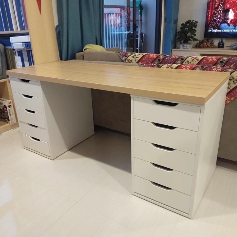 Bàn Gaming IKEA, Bàn Làm Việc Có 2 Hộc Tủ dài 1m4, 1m6, 1m8, 2m (Inbox shop để giảm giá vận chuyển & mua bàn cỡ lớn