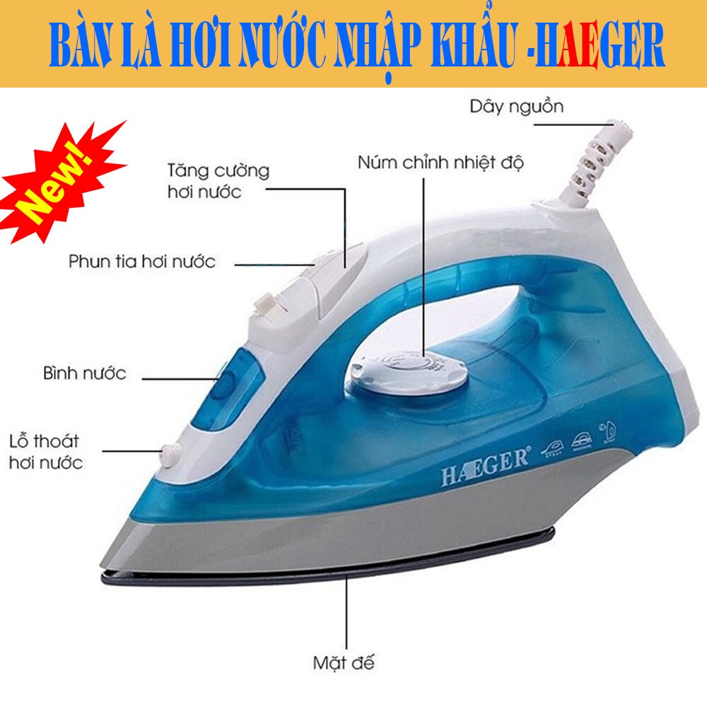 Bàn ủi hơi nước cầm tay 1600W Mặt đế chống dính 2 chế độ: phun sương và hơi nước
