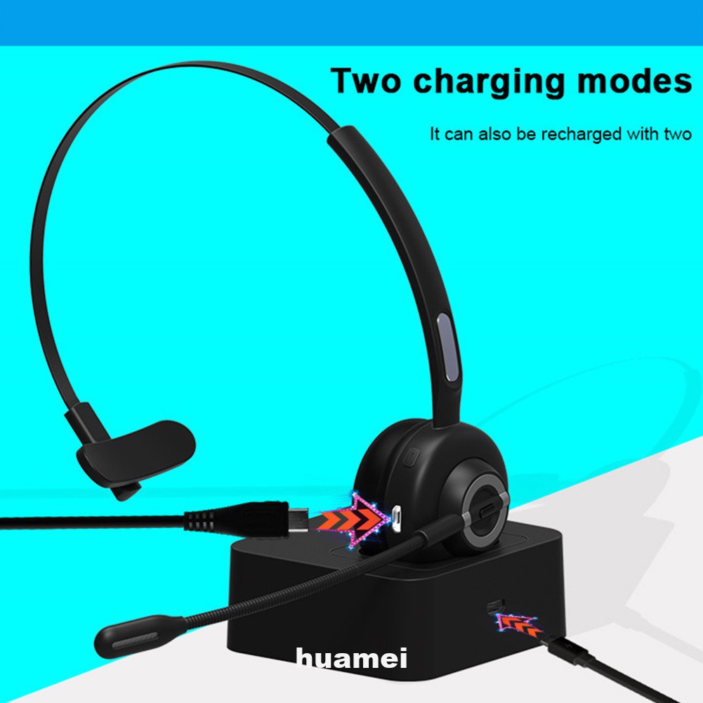 Call Center Video Conference Truck Driver Wireless Rechargeable Noise Cancelling Business Handsfree Bluetooth Headset