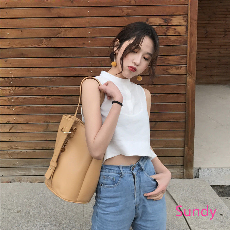 Áo không tay màu trơn thời trang Hàn Quốc cho nữ