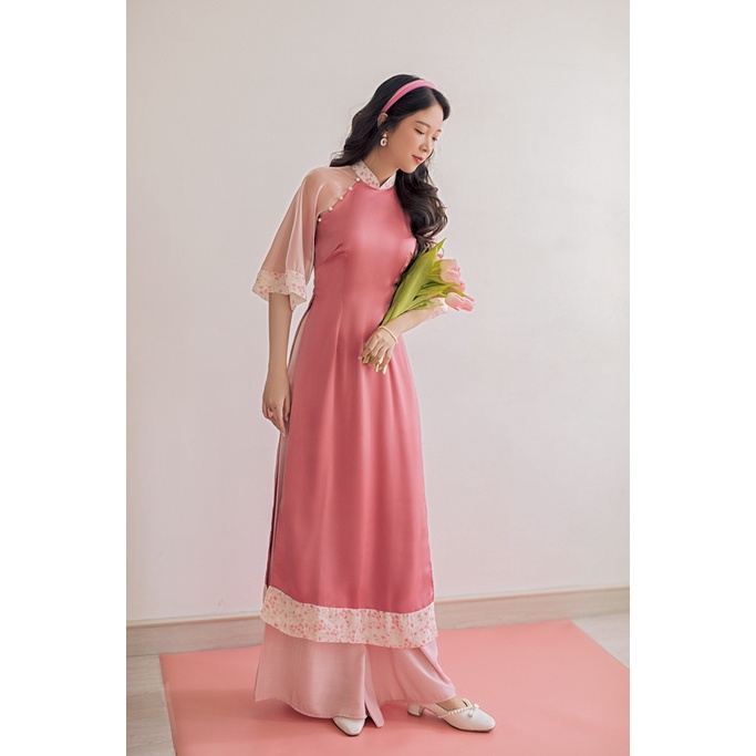 Sumire Store Áo dài Bách Hoa Xuân - Hồng đậm