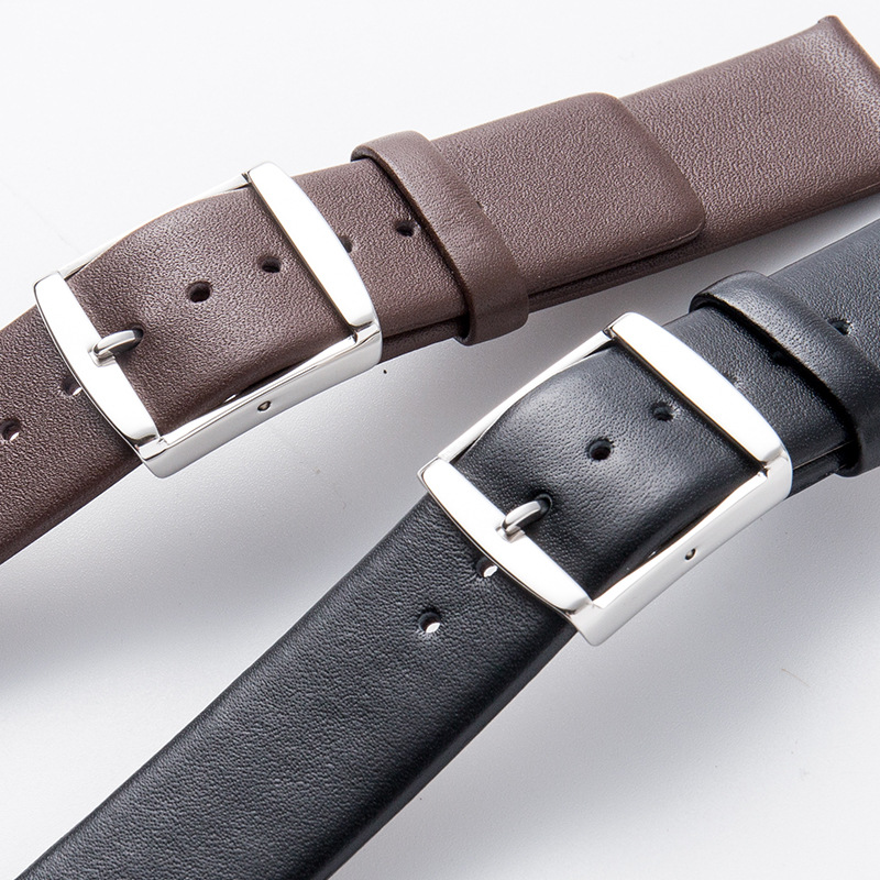 Wholesale applicable CK watch leather strap pin buckle men and women's calf leather ultra thin leather watch strap accessories