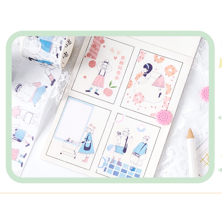 Enjoymore ✨ *Chiết 60cm* Washi Tape Little Me Xinh Xắn Băng Dán Băng Keo Trang Trí Sổ tay Scrapbook, Bullet journal