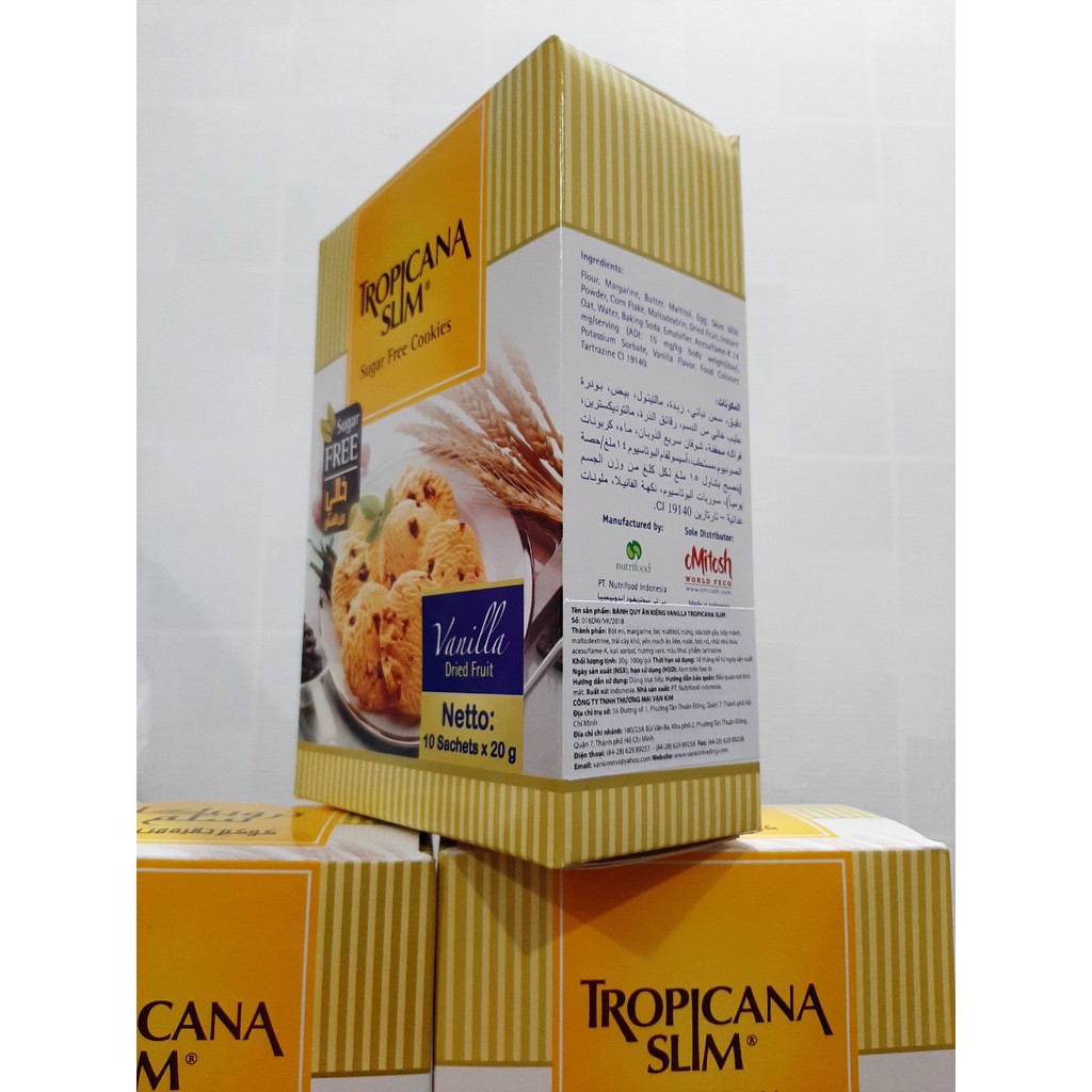 Set 3 Hộp Bánh Quy Ăn Kiêng Thương Hiệu Tropicana Slim, Tốt Cho Người Ăn Kiêng, Tiểu Đường