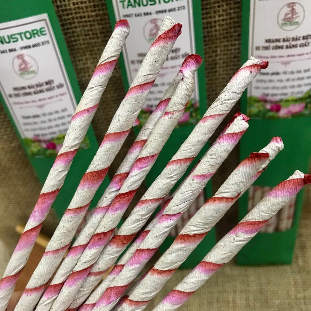 HƯƠNG (NHANG) BÀI THÁI BÌNH ĐẶC BIỆT CUỘN THỦ CÔNG BẰNG GIẤY XỐP - THƠM NGỌT ẤM VÀ NGẬY, CÓ HẬU- TANU STORE