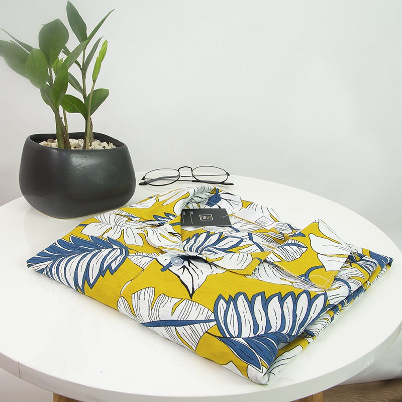 [Mã FAMAYMA2 giảm 10K đơn 50K] Áo Đũi Sơ Mi Lụa SUTOMAN Có Cổ Mềm Mịn Mặc Nhóm Đi Biển LINEN Hoa Lá AD50 | BigBuy360 - bigbuy360.vn