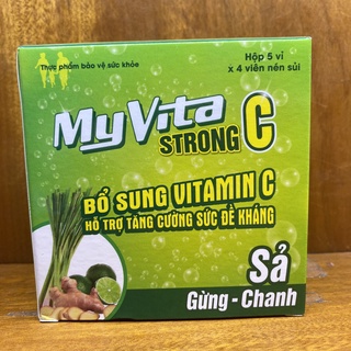 Viên sủi MyVita Strong C (Sả-Gừng-Chanh) - Bổ sung Vitamin C, nhóm Vitamin B và Kẽm - Tăng cường đề kháng - Hộp 20 viên