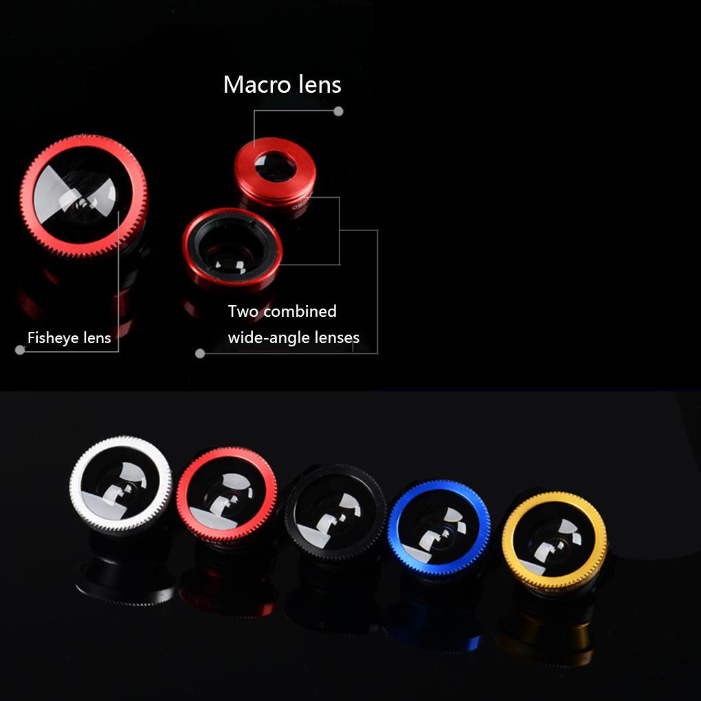 Ống Kính Góc Rộng 180 Độ 3 Trong 1 Thông Dụng Hỗ Trợ Chụp Ảnh Selfie Cho Điện Thoại Bộ ống kính máy ảnh điện thoại 3 trong 1 180 Fish Eye 0.67X góc rộng