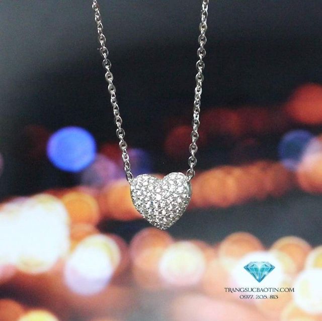 Dây chuyền mặt tim đá bạc