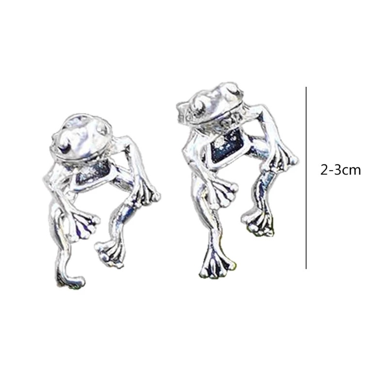 1 Đôi Khuyên Tai Bạc Hình Ếch Dễ Thương