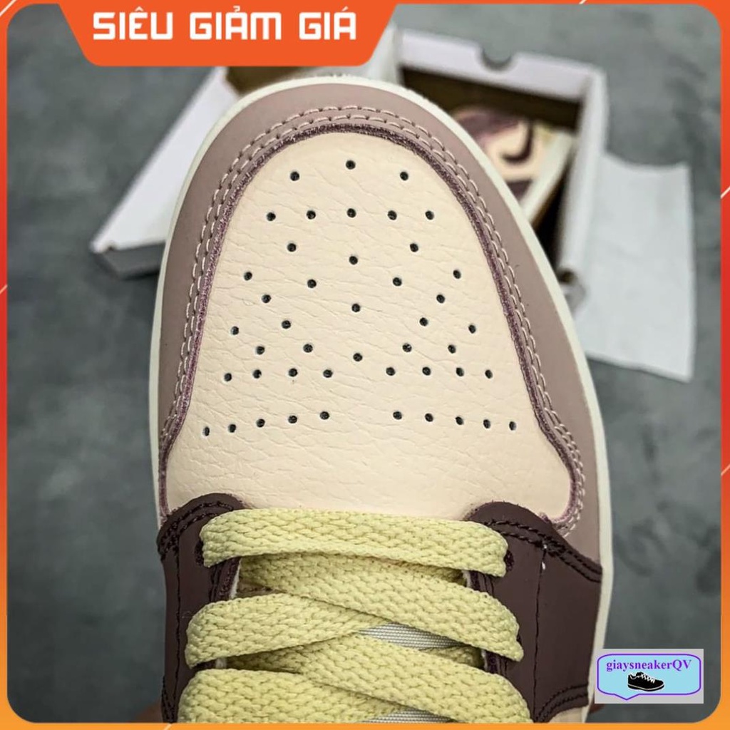 Giày thể thao Air Jordan 1 Mid 'Milk Tea Brown' siêu đẹp, năng động, cá tính dành cho nữ