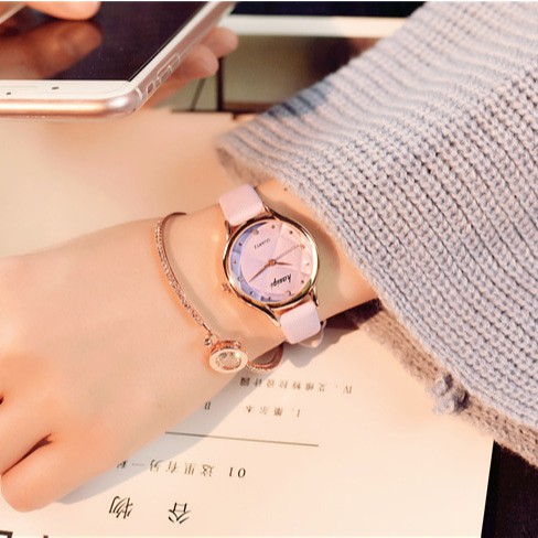 Đồng hồ thời trang nữ Kasiqi KC049 kiểu dáng Hàn Quốc, dây da mềm êm tay | BigBuy360 - bigbuy360.vn
