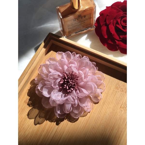 Hoa cài áo handmade cao cấp- Hoa voan tơ 10cm- Nhiều màu